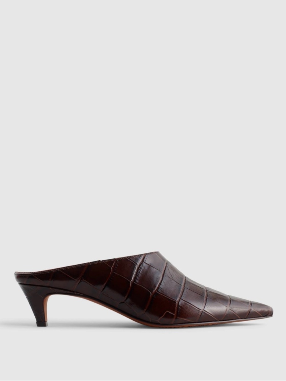 NWOB MADEWELL Women’s The Emilie Heeled Mule Chocolate Raisin Croc Size 7 - Picture 16 of 16